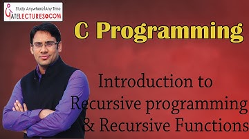 C Programming 38 Introduction to Recursive programming and Recursive Functions