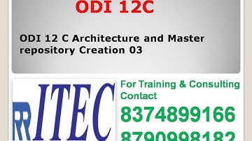 ODI 12 C Architecture and Master repository Creation 03