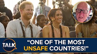 Harry Spent A Lot Of Money Telling Us How Unsafe Britain Is Harry And Meghan Arrive In Nigeria