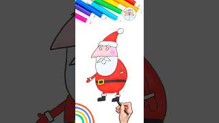 How to Draw Santa Claus | Peppa Pig Santa Claus Drawing 🌈🐽 #peppapig #shorts #santa