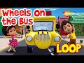 Wheels On The Bus [LOOP] Fun Nursery Rhyme & Kids Songs | Orange Mango