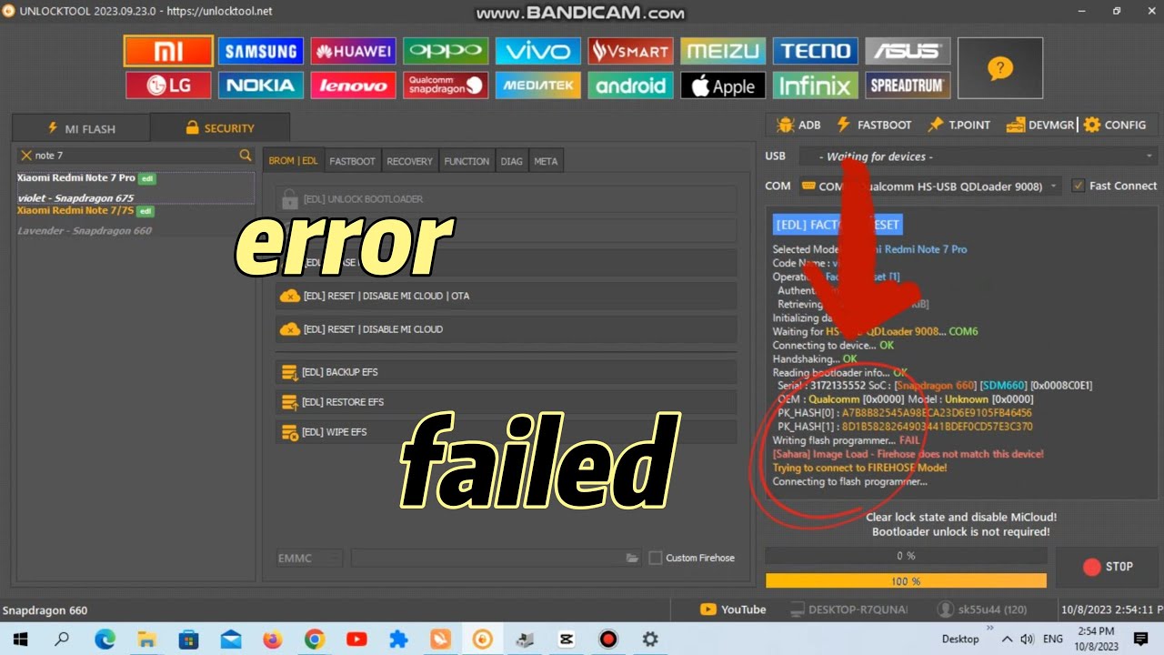 unlock error-sahara image load -firehose does not match this device! 