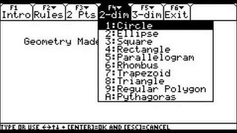 Geometry - step by step - on the TI89