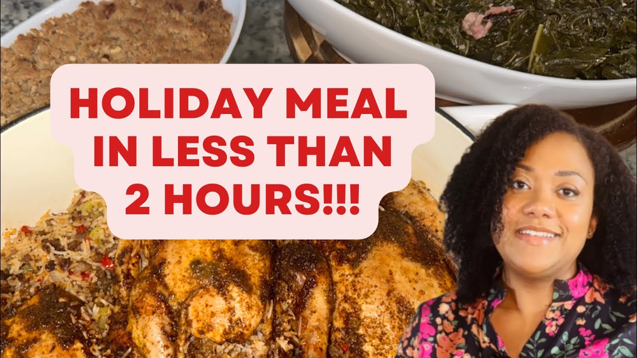 Holiday Cooking Bliss: Cornish Hens, Rice Stuffing, Sweet Potato Casserole, and Southern Greens!