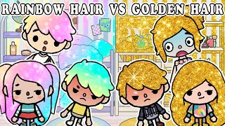 Кids👶🏻 with rainbow hair🌈 vs kids with golden hair👑 Toca Life Story | Toca Boca Sad story |