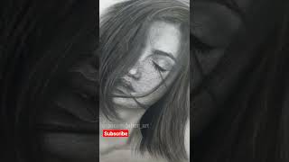 رسم بالفحم والرصاص|رسم فتاة|#drawing #shorts #raneemdaher_art #artwork #explore