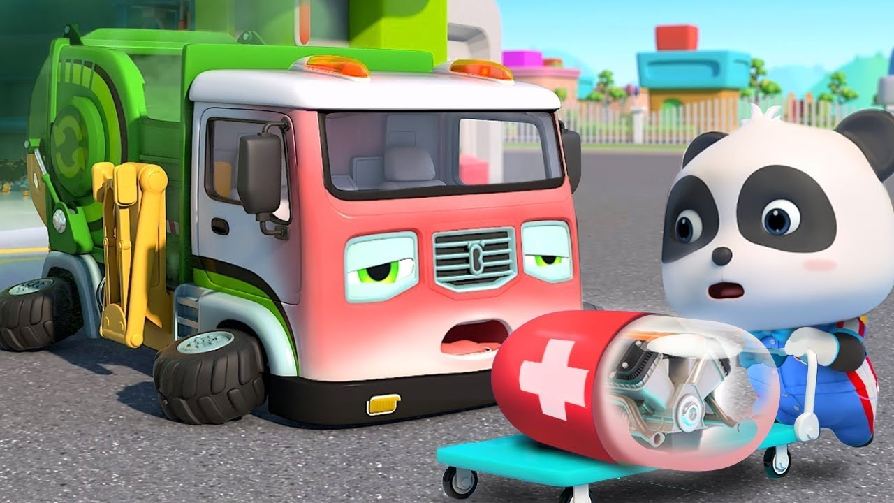 Garbage Truck is Sick Song Super Ambulance, Police Car Car Cartoon