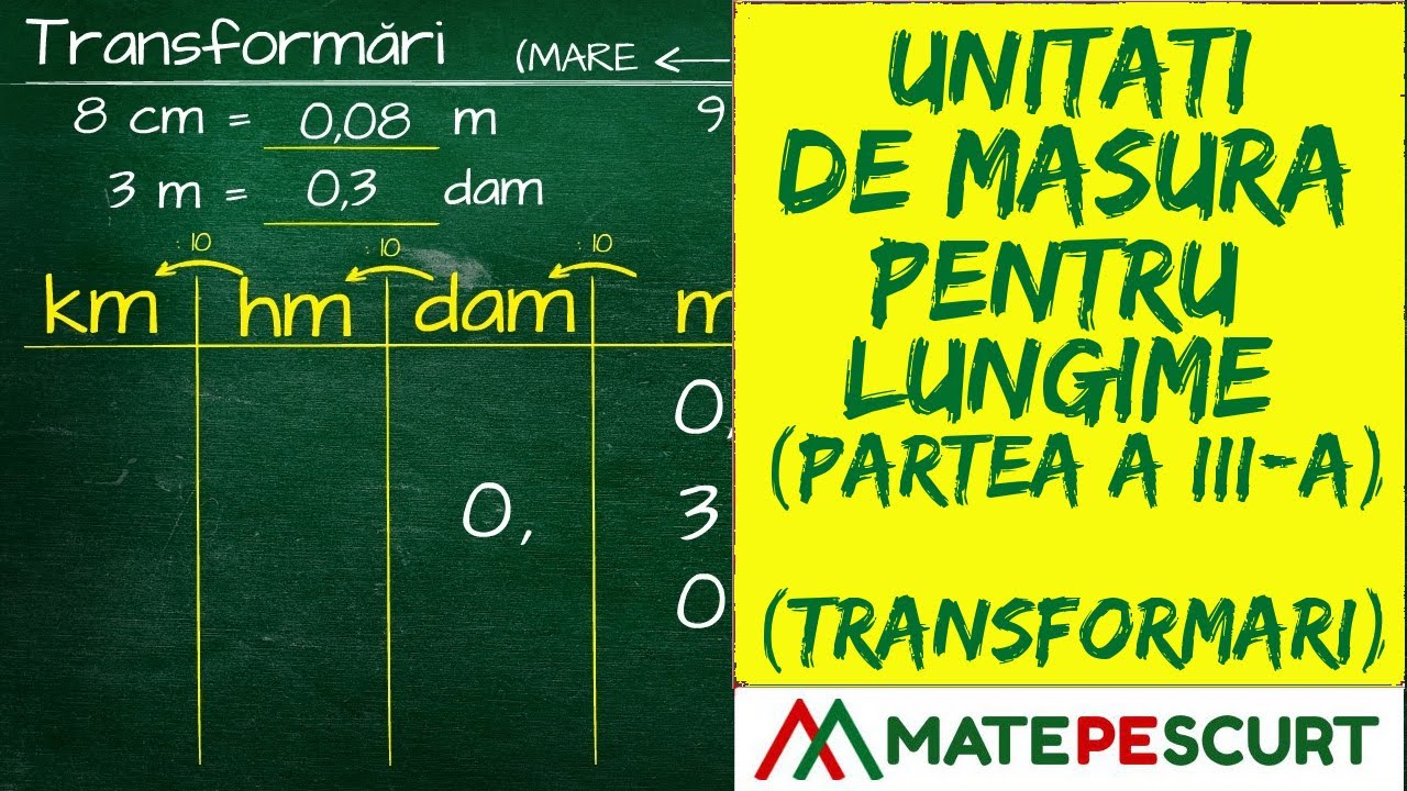 Unitati De Masura Pentru Lungime partea A III a Transformari YouTube Unitati De Masura Pentru Lungime partea A III a Transformari YouTube