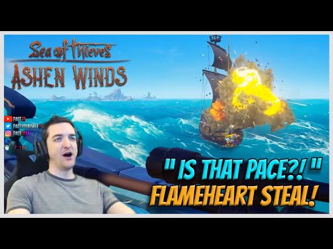 ROWBOAT VS 3 SHIPS AT FLAMEHEART! "Is that Pace?" - Sea of Thieves!