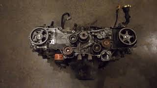 Subaru EJ25 broken timing belt and mystery green oil