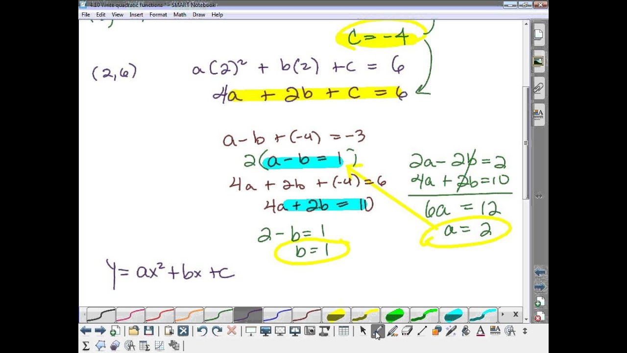 4.10 write quadratic functions - YouTube