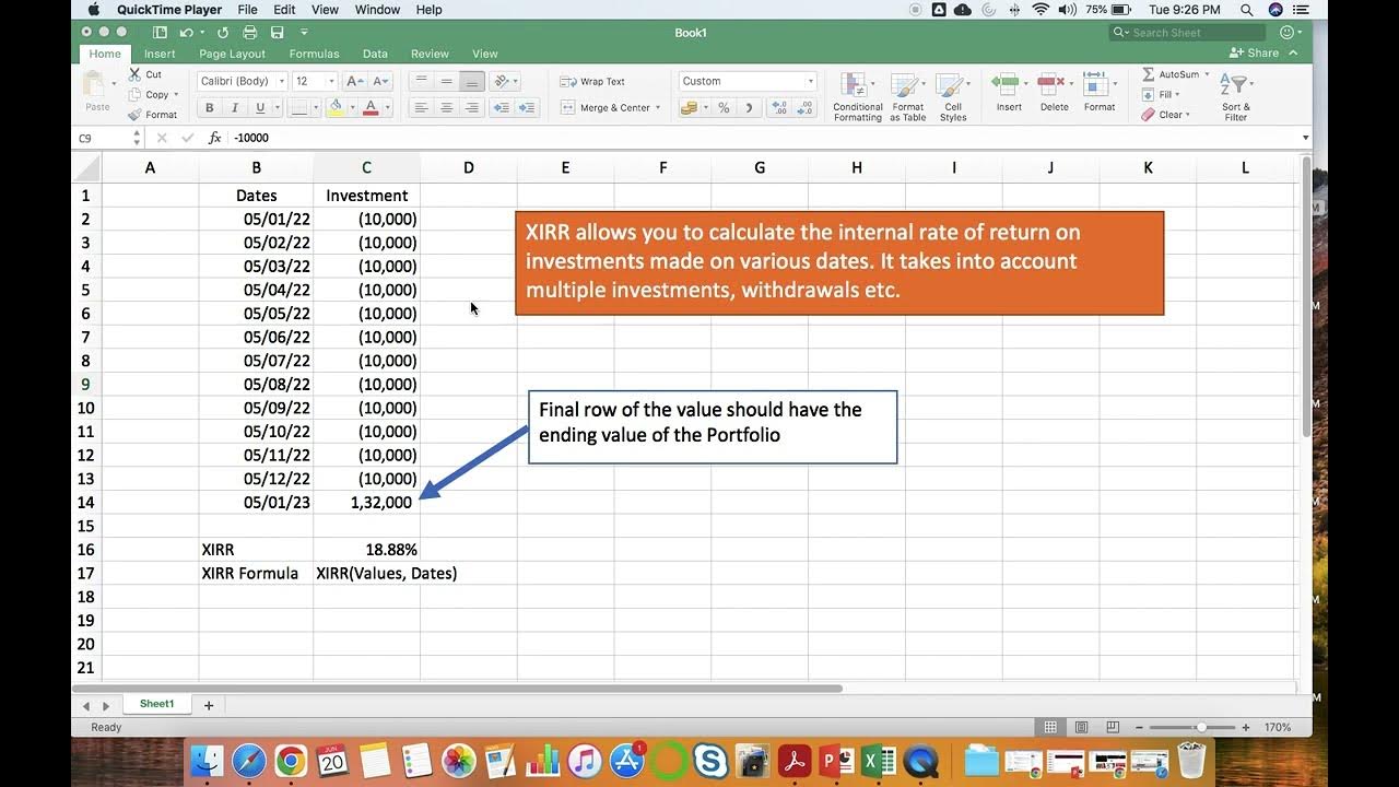 How to calculate xirr on excel youtube