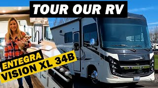 A tour of our ENTEGRA VISION XL 34B Class A Motorhome! | MUST SEE!