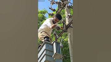 HV Bushing Connection || Distribution Transformer ||#viral #ytshorts #lineman