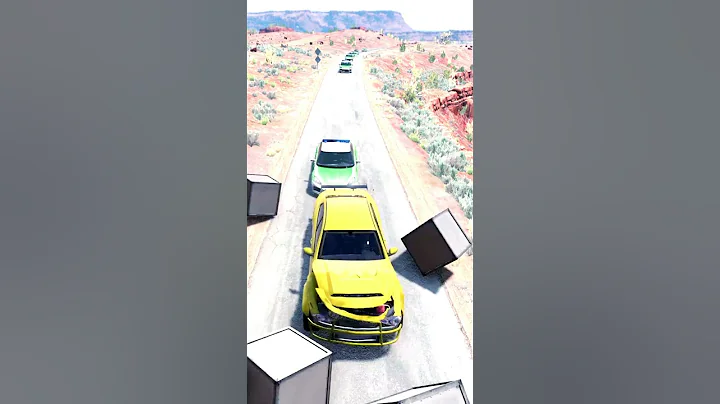 Cars VS Metal Box and Police Chase - BeamNG drive#youtubeshorts #shorts #game #funny