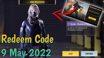 9 May 2022 Redeem Code Codm | New Redeem Code Codm | Today Redeem Code Codm | Garena Codm Redeem Cod