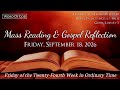 Today's Catholic Mass Readings and Gospel Reflection - Friday, September 18, 2026