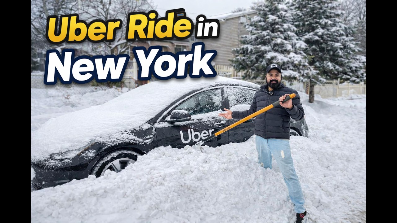 Snowy Uber ride in New York | New York vlog | #usavlog