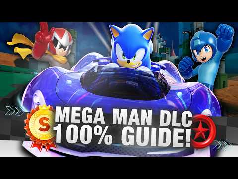 Sonic Racing CrossWorlds - Mega Man DLC - All Time Trials S-Ranks & Red Star Ring Locations!