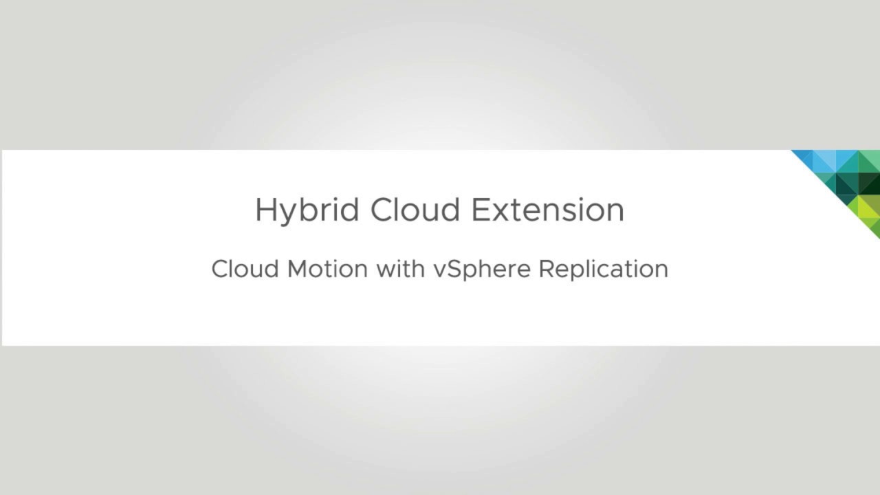 HCX Cloud Motion with vSphere Replication