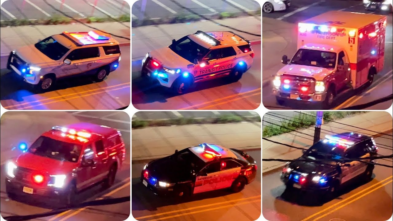 Multi Agency Escort Paterson Fire Department EMS5 Transporting With