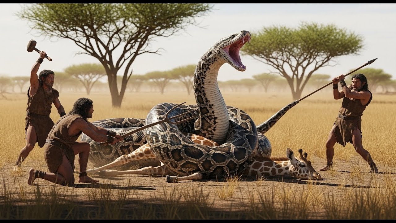 Early Humans Saved a Young Giraffe from a Giant Python After Volcano ...