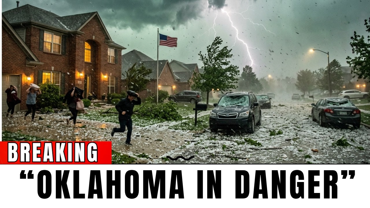 Hail Chaos Strikes Oklahoma, USA! Golf Ball-Sized Hail Smashes Roofs and Cars in Yukon