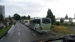 Entrando a puerto Montt - región de los lagos: abordo de un marcopolo paradiso 1800DD de línea azul