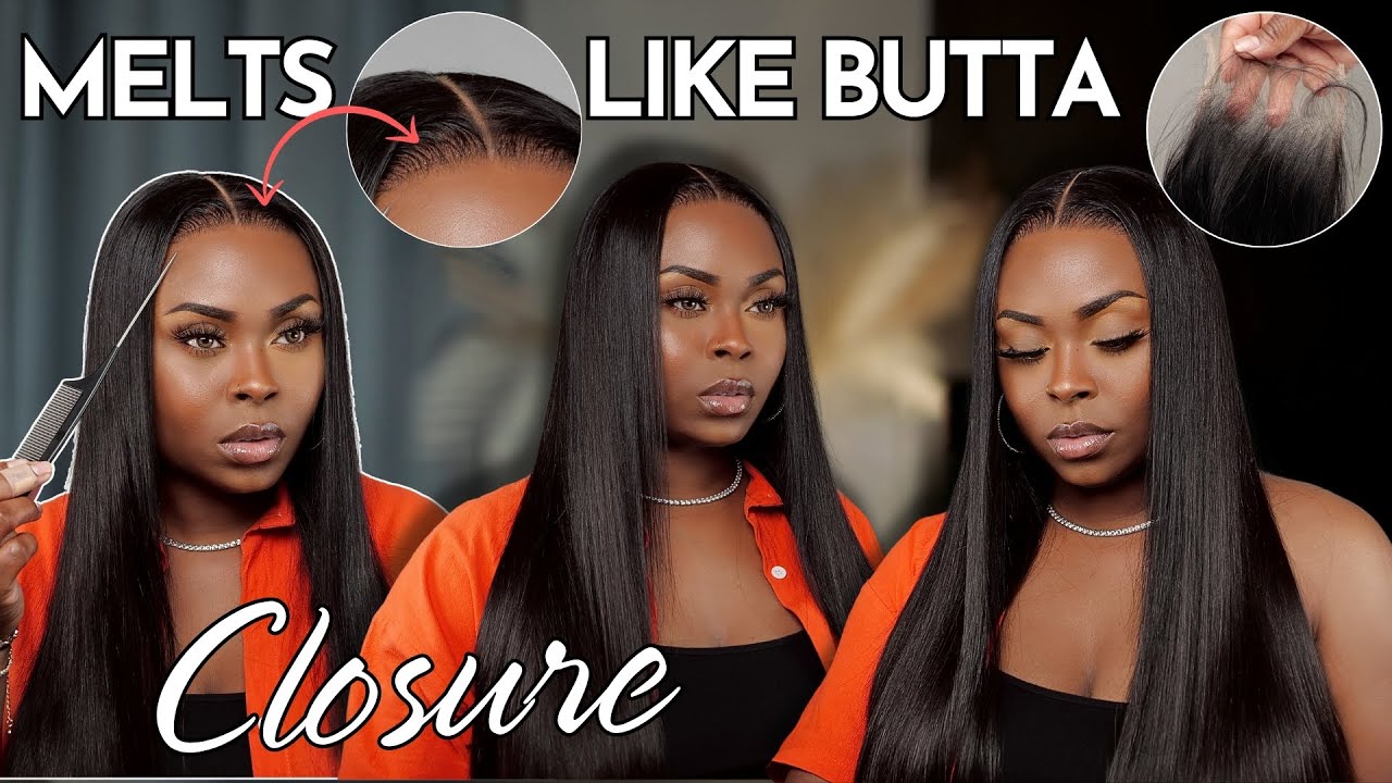 THIS LACE MELTS 😱👏🏾| Buss Down Middle Part | Janet Collection 4x5 NUSKIN CLOSURE