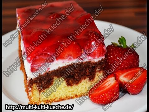 Rezept / Rezepte: Erdbeer Marmor Kuchen