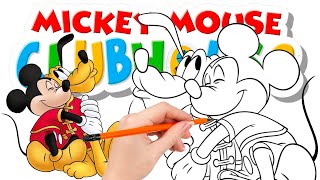 How to draw - Mickey Mouse and Pluto are the best of friends