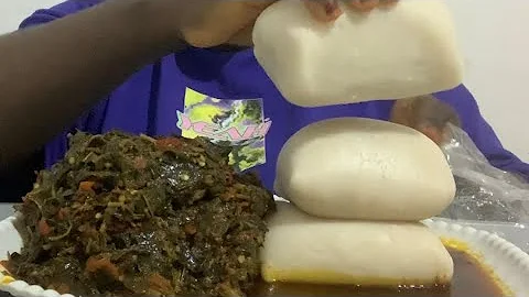 African Food Asmr | Mukbang Fufu With Efo Riro | Vegetable Soup