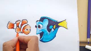 How to Draw Nemo step by step// Kayıp balık Nemo nasıl çizilir adım adım