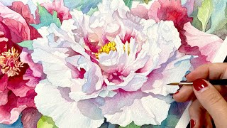 MASTER PAINTING WHITE  🤍  WITH WATERCOLOR