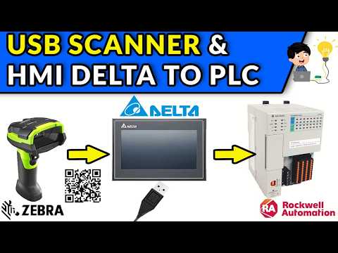 🔵✅COMUNICAR SCANNER USB ZEBRA A HMI DELTA & PLC