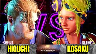 SF6 Replays: Higuchi (Guile) vs Kosaku (Elena) | Street Fighter 6 High Level Gameplay 🔥