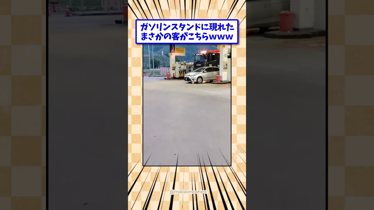 ガソリンスタンドに現れたまさかの客がこちら