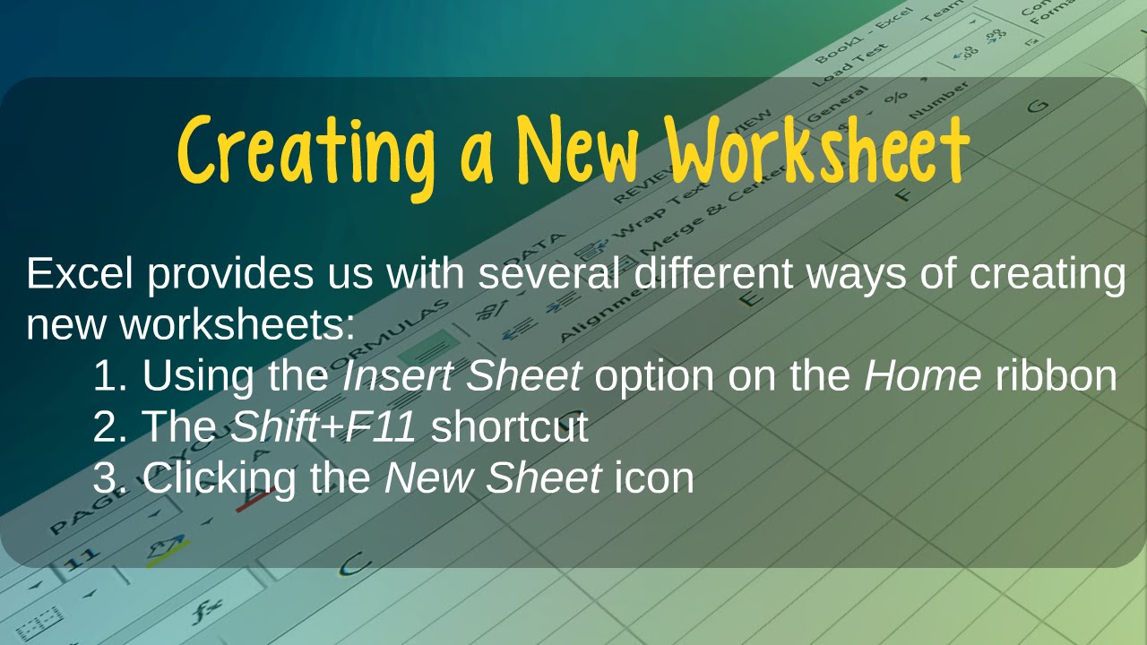 how to worksheet create