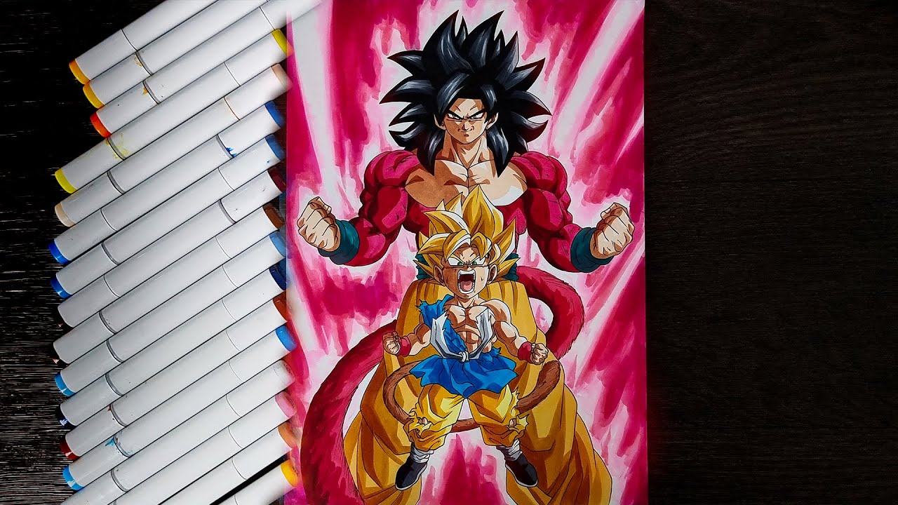 goku super saiyan 4 drawing