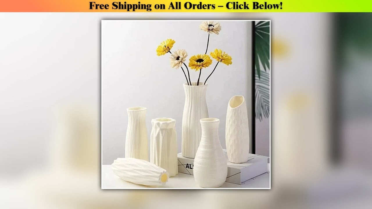 1pc Nordic Plastic Vase Simple Small Fresh Flower Pot Storage Bottle for Flowers Living Room