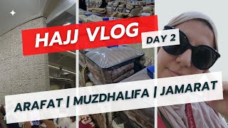 Inside Look at Hajj Vlog Day 2 Experience | Arafat Day | Muzdhalifa | Jamarat Stoning Close-Up