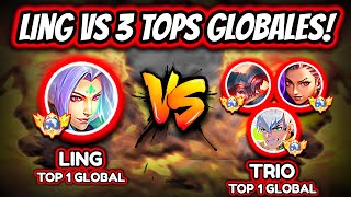 THE BEST LING IN THE WORLD VS 3 GLOBAL TOPS! LING TOP 1 GLOBAL 91.7% WINRATE! | MOBILE LEGENDS