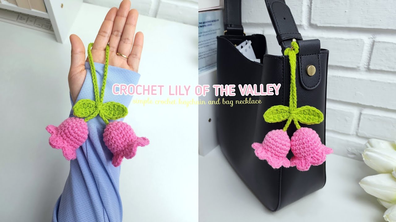 crochet lily of the valley flower keychain🌷✨️ | Kataiythong