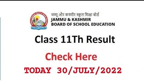 Jkbose 11th class result out today check time date