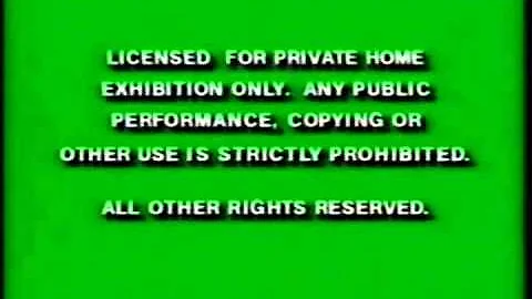 Green FBI Warning Screens from Disney VHS tapes