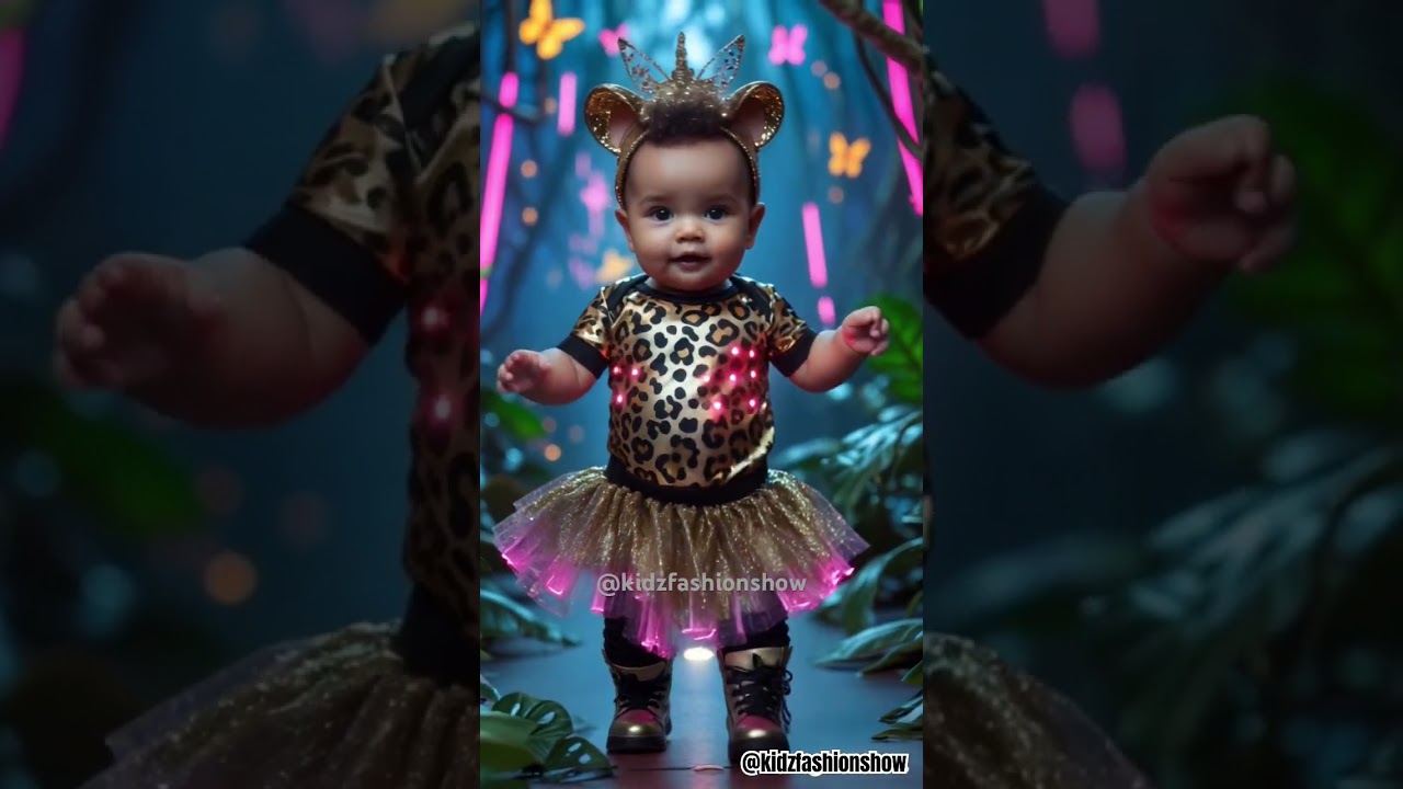 Digital Leopard Diva 🐆⚡ | Wildest Baby on the Catwalk! 