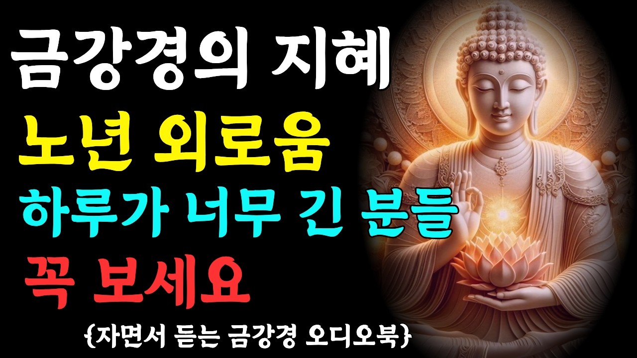 금강경으로 배우는 외로움 내려놓기|금강경의 지혜 |부처님말씀 | 불교명언 | 법문 |  석가모니 가르침|불교오디오북|자면서 듣는 부처님 말씀|노년의지혜|인생조언|노년외로움
