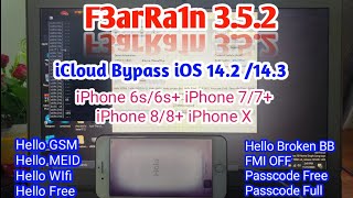 Bypass iCloud MEID iOS 14.2/14.3 With F3arRa1n v 3.5.2 Hello GSM Hello MEID Passcode Free (A10)(A11)