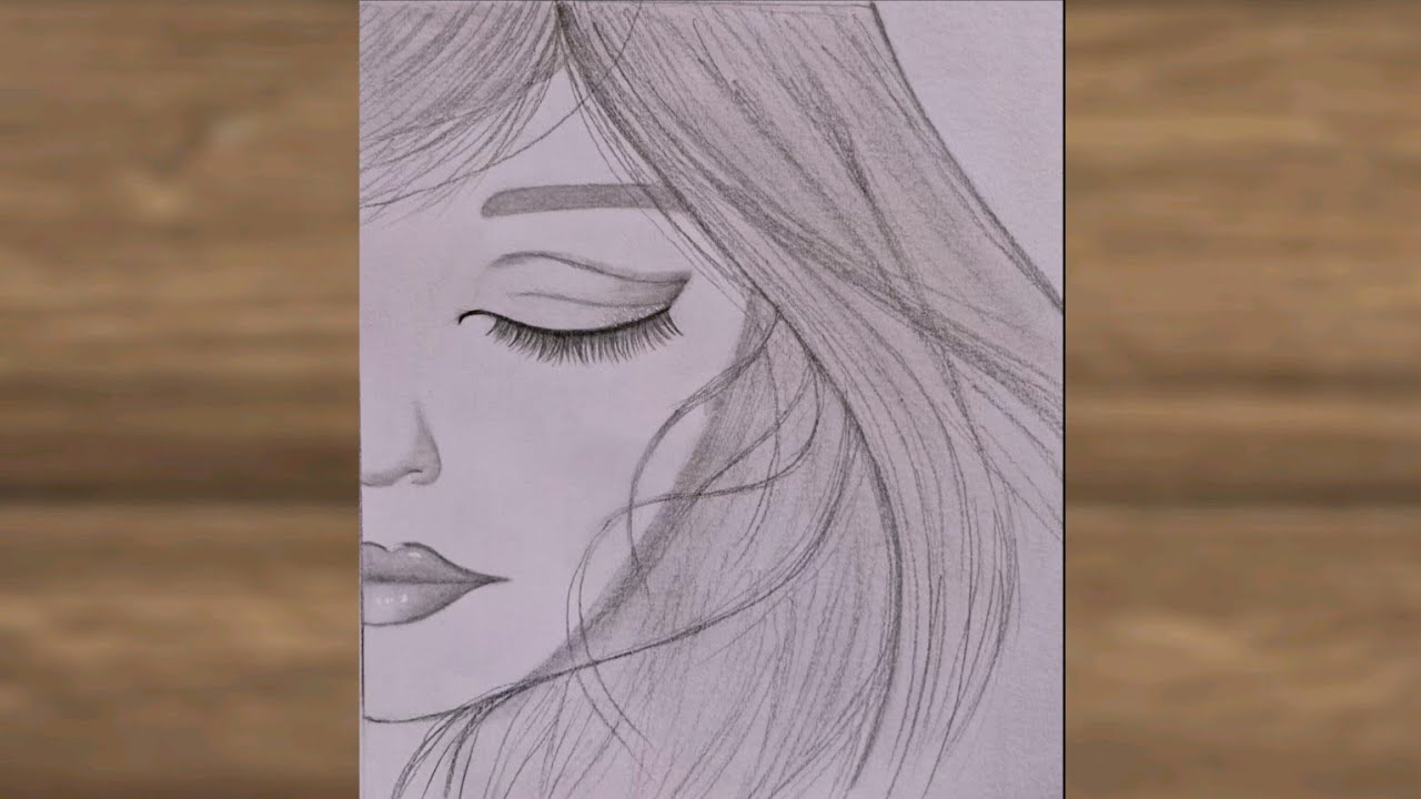 How to draw a girl half face easy pencil drawing step by step for