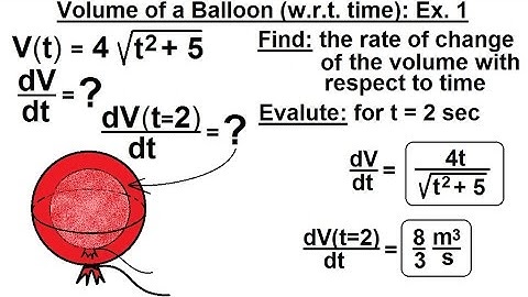 Calculus 1: Rate of Change (2 of 10) Volume of Balloon (w.r.t. Time): Ex. 1